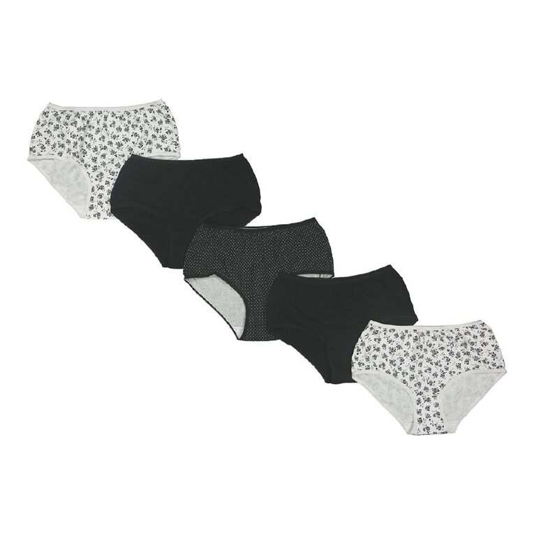 Womens Basic Cotton Rich Full Briefs Multipack of 5